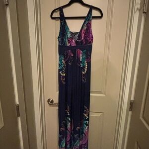 Vibrant Blue and Purple Maxi Dress